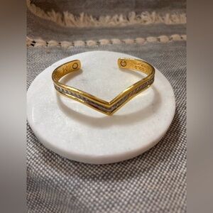 Gold and Silver Chevron Bracelet